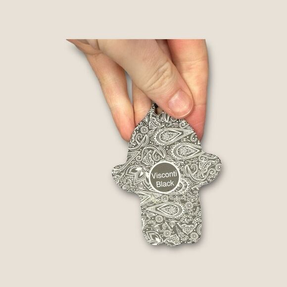 Luchiano Visconti Black Men’s Velvet Textured Blue Black Button Down Top Size Sm - Picture 7 of 8